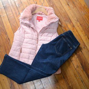 Warm sleeveless jacket Guess vest Pink pretty and soft perfect for colder days.